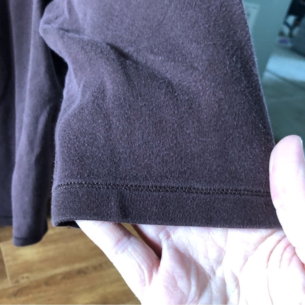 Karen Scott brown cotton 3/4 sleeve top in size XL - Picture 3 of 4